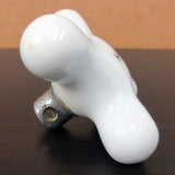 Antique White Porcelain Faucet Handle Knob Hot Water 2 3/4", Chrome Plated Brass Base, Lot #5