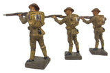 3 WWII Vintage Toy American Soldiers Figurines 3" by Elastolin Lineol, Germany, Matching Set