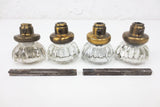 2 Pairs of Antique Victorian 12 Point Crystal Glass Door Knobs Screws & Rods #1