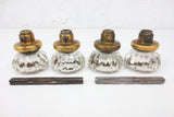 2 Pairs of Antique Victorian 12 Point Crystal Glass Door Knobs Screws & Rods #2