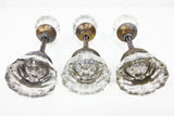 3 Pairs of Antique Victorian 12 Point Crystal Glass Door Knobs Screws & Rods #4