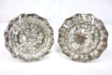 Pair of Antique Victorian 12 Point Crystal Glass Door Knobs, Screws & Rod #9