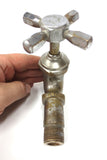 Antique Mueller Chrome Plated Solid Brass Outdoor Faucet, Cold Water Handle Knob