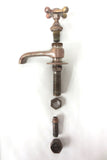 Antique 1900's Chrome Plated Solid Brass Kitchen Faucet Signed Empire 3 1/2" Tall, Complete Hardware