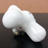 Antique White Porcelain Faucet Handle Knob Hot Water 2 3/4", Chrome Plated Brass Base, Lot #4