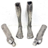 Matching Pair of Vintage Cast Aluminum Prosthesis Leg Molds 29" Long, Disassembles at Knee Joint, Oddity