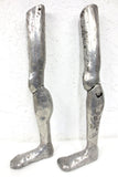 Matching Pair of Vintage Cast Aluminum Prosthesis Leg Molds 29" Long, Disassembles at Knee Joint, Oddity