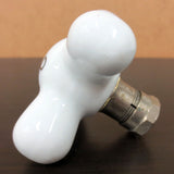 Antique White Porcelain Faucet Handle Knob Cold Water 2 3/4", Chrome Plated Brass Base, Lot #4