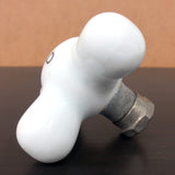 Antique White Porcelain Faucet Handle Knob Cold Water 2 3/4", Chrome Plated Brass Base, Lot #5