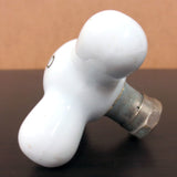 Antique White Porcelain Faucet Handle Knob Cold Water 2 3/4", Chrome Plated Brass Base, Lot #6