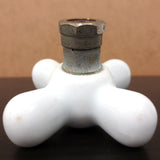 Antique White Porcelain Faucet Handle Knob Cold Water 2 3/4", Chrome Plated Brass Base, Lot #6