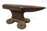 Antique 19th Century Blacksmith Anvil 13lbs, 10 3/4" Long Primitive Hand Forged Tool, Cast Iron Dog Bone Shape Base, Rural Quebec