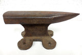 Antique 19th Century Blacksmith Anvil 13lbs, 10 3/4" Long Primitive Hand Forged Tool, Cast Iron Dog Bone Shape Base, Rural Quebec