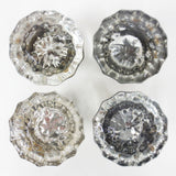 2 Pairs of Antique Victorian 12 Point Crystal Glass Door Knobs Screws & Rods #1