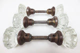 3 Pairs of Antique Victorian 12 Point Crystal Glass Door Knobs Screws & Rods #5