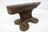 Antique 19th Century Blacksmith Anvil 13lbs, 10 3/4" Long Primitive Hand Forged Tool, Cast Iron Dog Bone Shape Base, Rural Quebec