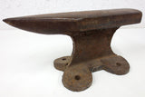 Antique 19th Century Blacksmith Anvil 13lbs, 10 3/4" Long Primitive Hand Forged Tool, Cast Iron Dog Bone Shape Base, Rural Quebec