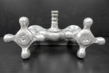 Antique Victorian Claw Foot Bath Tub Faucet, Nickel Plated Solid Brass, Original Hot and Cold Knobs