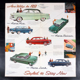 Original 1953 Aero Willys Overland Car Dealer Booklet Poster Advertising, Ace, Falcon, Lark, Eagle