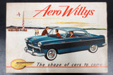 Original 1953 Aero Willys Overland Car Dealer Booklet Poster Advertising, Ace, Falcon, Lark, Eagle