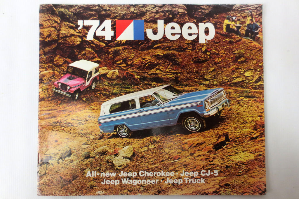 1974 Jeep Cherokee, CJ-5, Wagoneer and Jeep Truck Car Brochure Booklet Advertising 27 pages