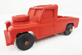 1950's Red Land Rover Pickup Flatbed Rubber Toy Truck by Vinyl Line Germany