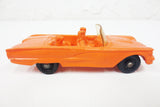 1950's Orange Convertible Toy Rubber Car w/ Dog, Tomte Laerdal Stavanger Norway