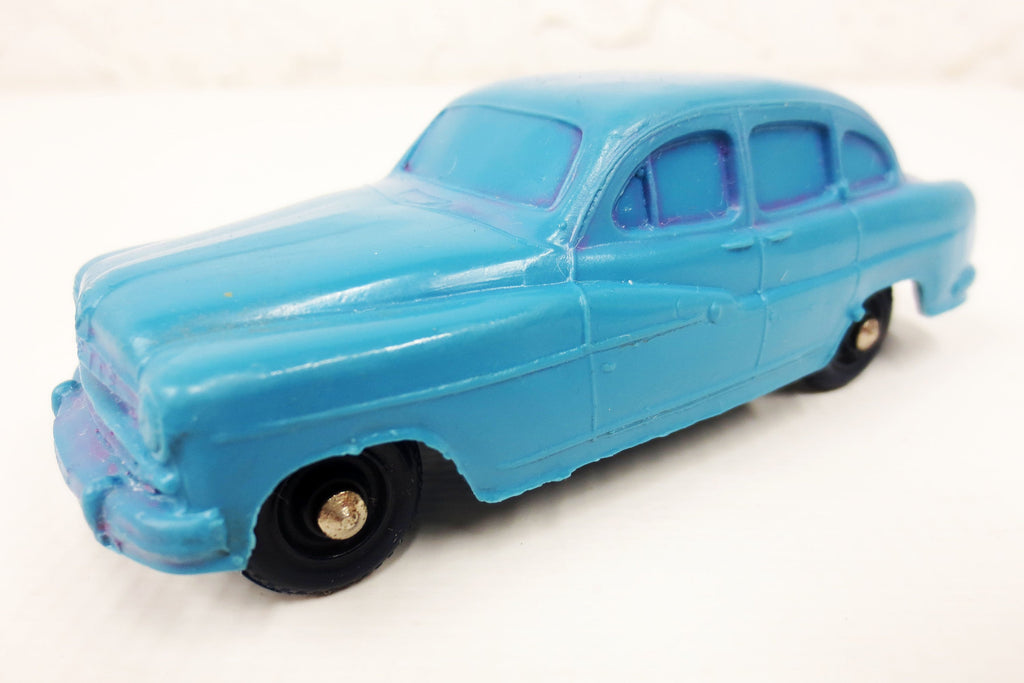 1950's Blue Ford Vedette Toy Rubber Car Sedan, Tomte Laerdal Stavanger Norway