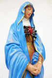 Antique Virgin Mary Lady of Sorrows Sculpture 23", 7 Seven Swords Pierced Heart