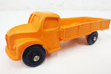 1950's Orange Flatbed Pickup Toy Rubber Truck, Tomte Laerdal Stavanger Norway