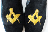 Rare Tricker's Loafer Shoes Freemason Masonic, Black Velour, London England Size 10.5