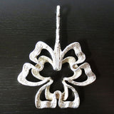 Theresia Hvorslev Sweden Modernist Brutalist 3.5" Shamrock Pendant, Silver .925