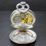 Antique 1902 Omega Pocket Watch Solid Silver .800, 35mm, Swan Hallmark, Dbl Back