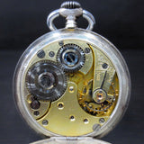 Antique 1902 Omega Pocket Watch Solid Silver .800, 35mm, Swan Hallmark, Dbl Back