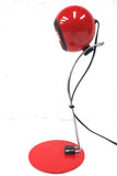 Vintage Red Desk Lamp with Sliding Globe, Italy Retro Design, 5" Dia., 15" Tall