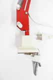 Vintage Mid Century Luxo Drafting Desk Lamp 31" Long Articulated Swing Arm, Bright Red, 6 3/4 Diameter