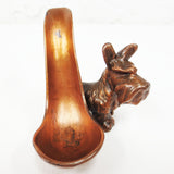 Vintage Schnauzer Terrier Dog Tobacco Pipe Holder 3X3", Cast Iron Bronze, Estate