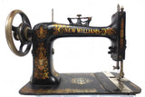 Antique 1884 New Williams Montreal Sewing Machine, Gold, Black, Red Cherries