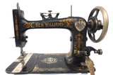 Antique 1884 New Williams Montreal Sewing Machine, Gold, Black, Red Cherries