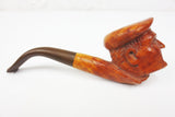 Vintage Never Used Figural Estate Tobacco Pipe, Old Man with Beret Hat, France