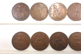 24 Coins Collection Lot 1903-1948 One 1 Penny Bronze, UK Great Britain British