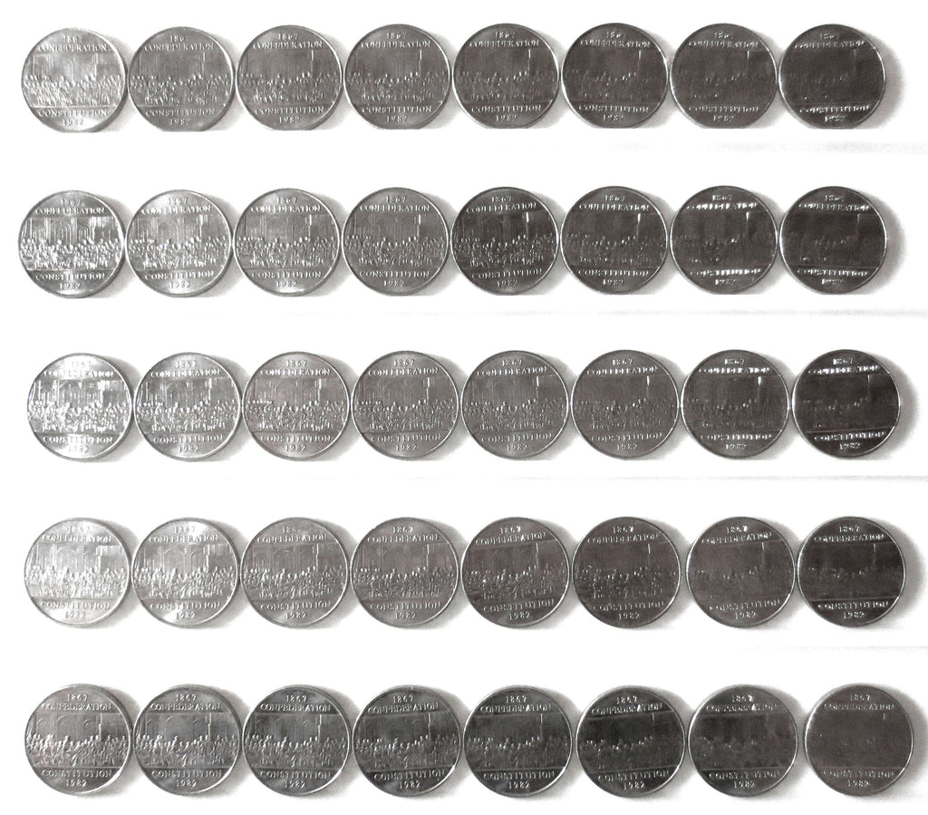 40 Coins Collection Lot 1982 One Dollar Canada 1867 Confederation Constitution