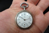 Antique 1902 Omega Pocket Watch Solid Silver .800, 35mm, Swan Hallmark, Dbl Back