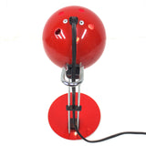 Vintage Red Desk Lamp with Sliding Globe, Italy Retro Design, 5" Dia., 15" Tall