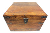 3 Nested Boxes Handmade in Exotic Wood with Metal Hinges & Handles 12 X 12 X 9"