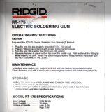 Ridgid RT-175 Electric Soldering Gun 115V with Case, Copper Tube Joints up to 3"