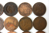 25 Coins Collection Lot of One 1 Cent Canada Coins 1876 1901 1903 1910 1911 1912