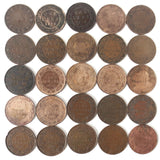 25 Coins Collection Lot of One 1 Cent Canada Coins 1876 1901 1903 1910 1911 1912