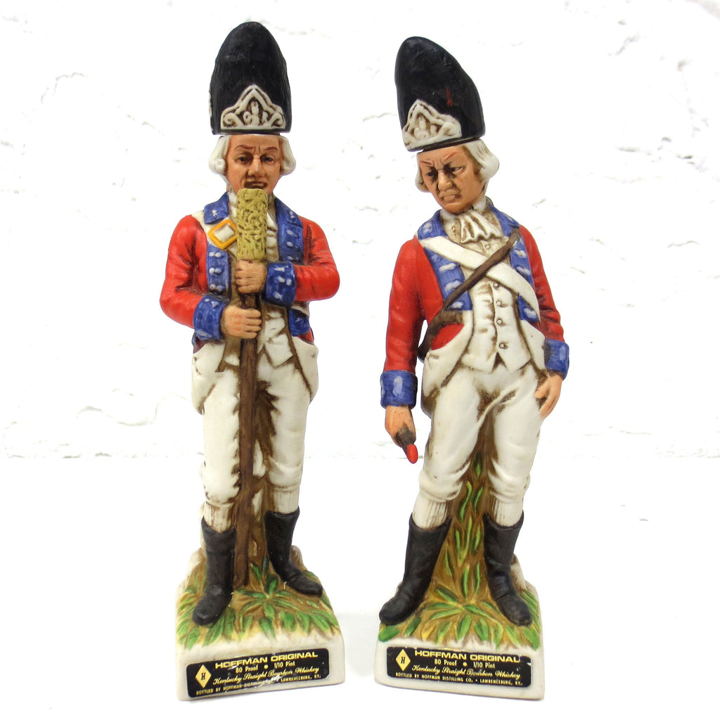 Pair of Revolutionary War Soldier Decanters, Hoffman Kentucky Bourbon Whiskey