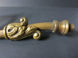 Antique Victorian Brass Gas Lamp Light Arm, Ornate Leaves Light Fixture Sconce